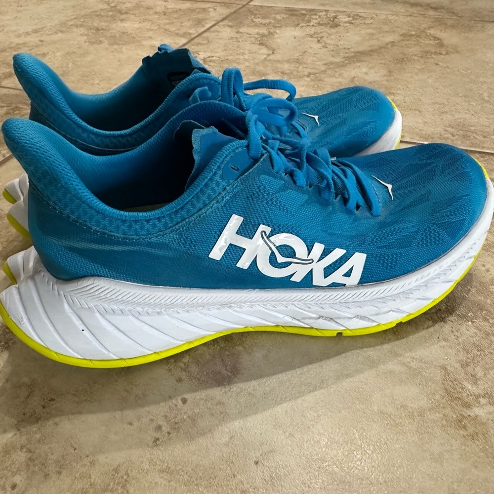 Hoka One One Carbon X Blue Athletic Running Shoes Women’s 8.5D - Picture 2 of 9